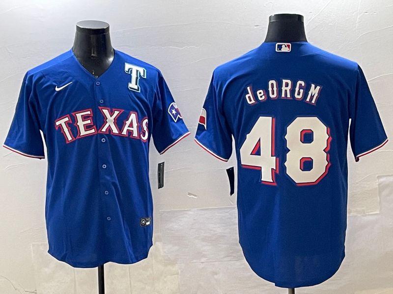 Men Texas Rangers #48 Degrom Blue Game 2025 Nike MLB Jersey style 3->texas rangers->MLB Jersey